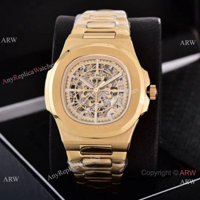 High Quality Patek Philippe Nautilus Skeleton Watch Yellow Gold